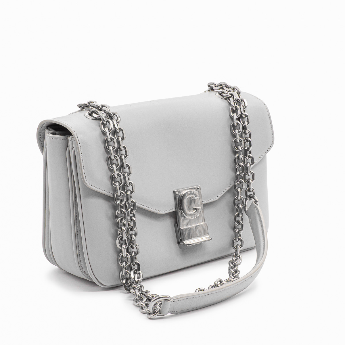 Sac bandoulière Celine C bag en cuir gris-0