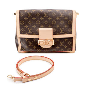 Sac Louis Vuitton Dauphine Soft Grand modèle Toile monogram et cuir naturel-21210