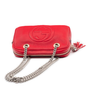 Sac Gucci Soho cuir gréné rouge-21200