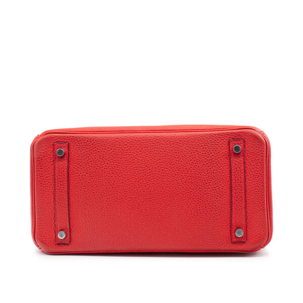 Sac Hermes Birkin 30 en cuir Clemence Rouge Tomate-21240