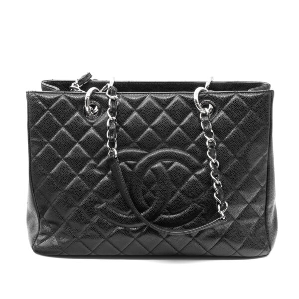 Chanel Grand Shopping Tote en cuir Caviar noir-0