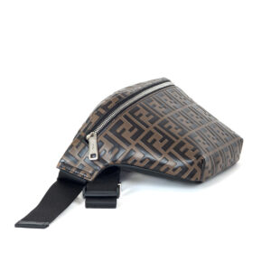 Sac-ceinture Fendi en cuir embossé greige et noir-21243