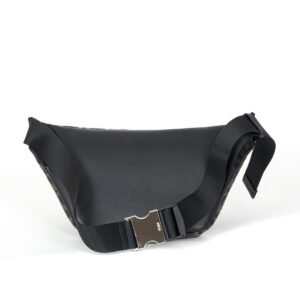 Sac-ceinture Fendi en cuir embossé greige et noir-21242