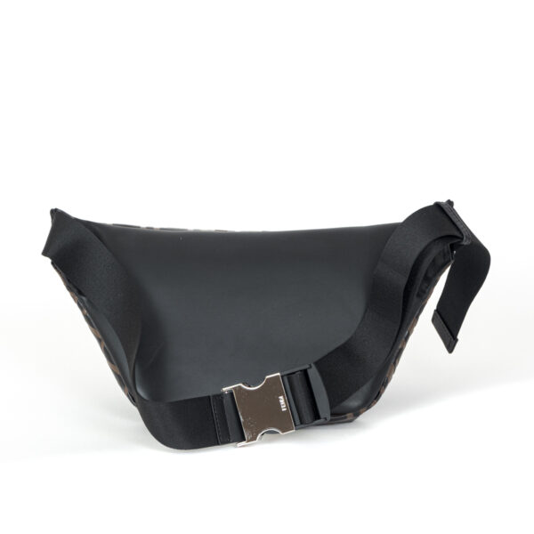 Sac-ceinture Fendi en cuir embossé greige et noir-21242