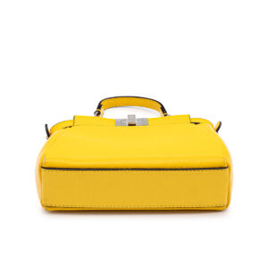 Sac Fendi Peekaboo Mini pocket en cuir souple jaune canari-21261