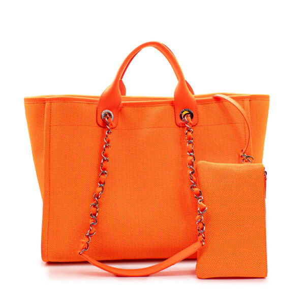 Sac Deauville en toile et Néoprène orange et jaune -21272