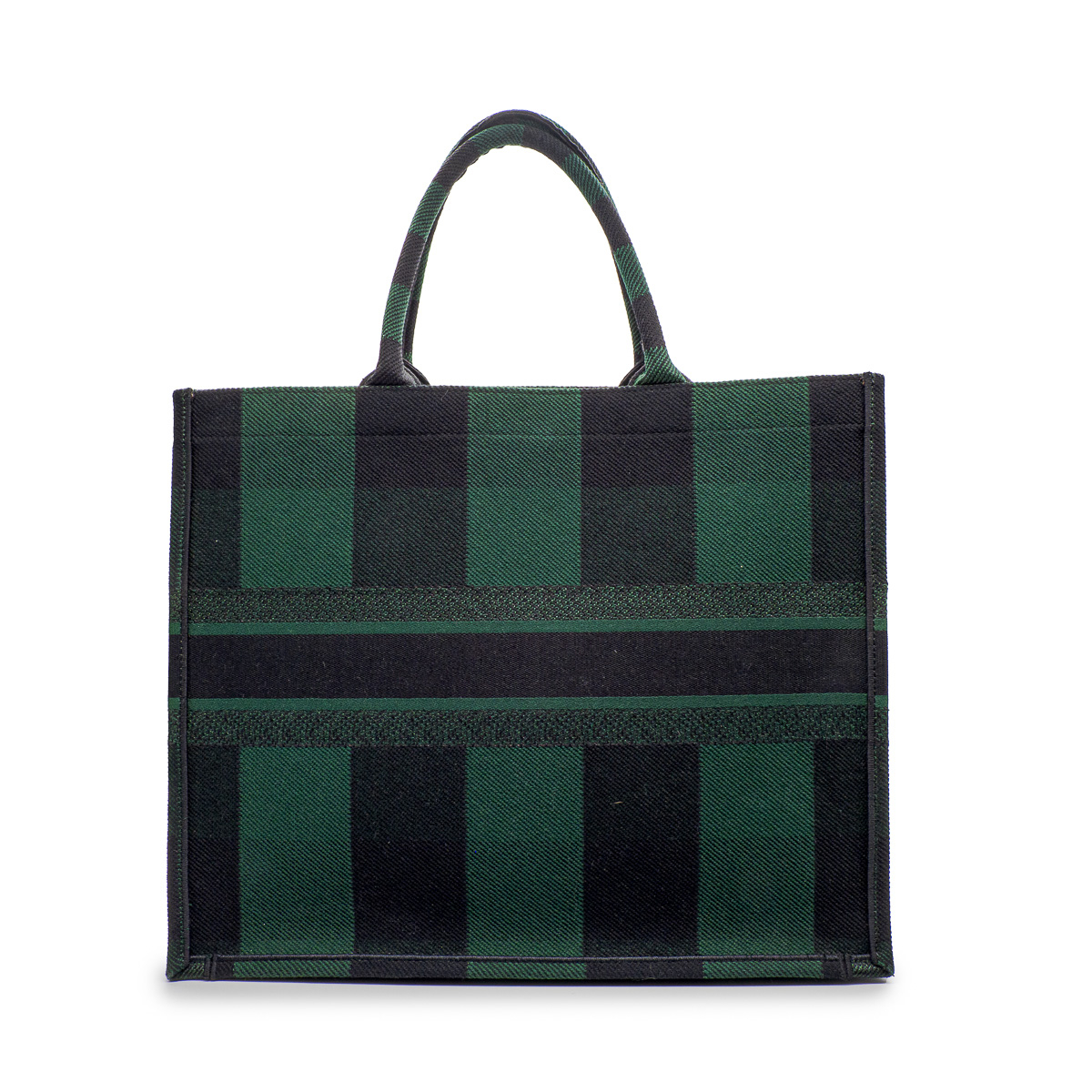 Totebook G.M. Dior en toile de coton épaisse noir et vert bouteille-21262