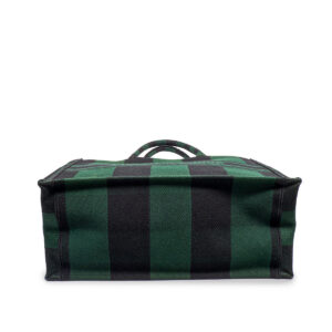 Totebook G.M. Dior en toile de coton épaisse noir et vert bouteille-21263