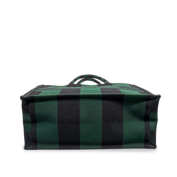 Totebook G.M. Dior en toile de coton épaisse noir et vert bouteille-21263