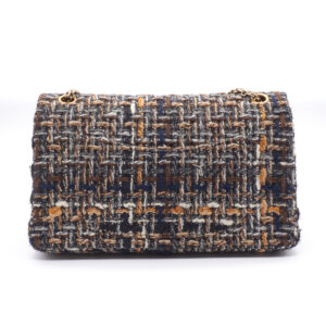 Sac 2.55 Chanel en Tweed bleu marine, noir, marron - Image 3