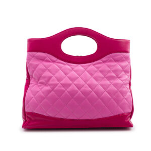 Sac Grand Cabas Chanel 31 en cuir matelassé rose et rouge-21267