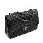 Sac à main Chanel Timeless Jumbo en cuir matelassé noir-0