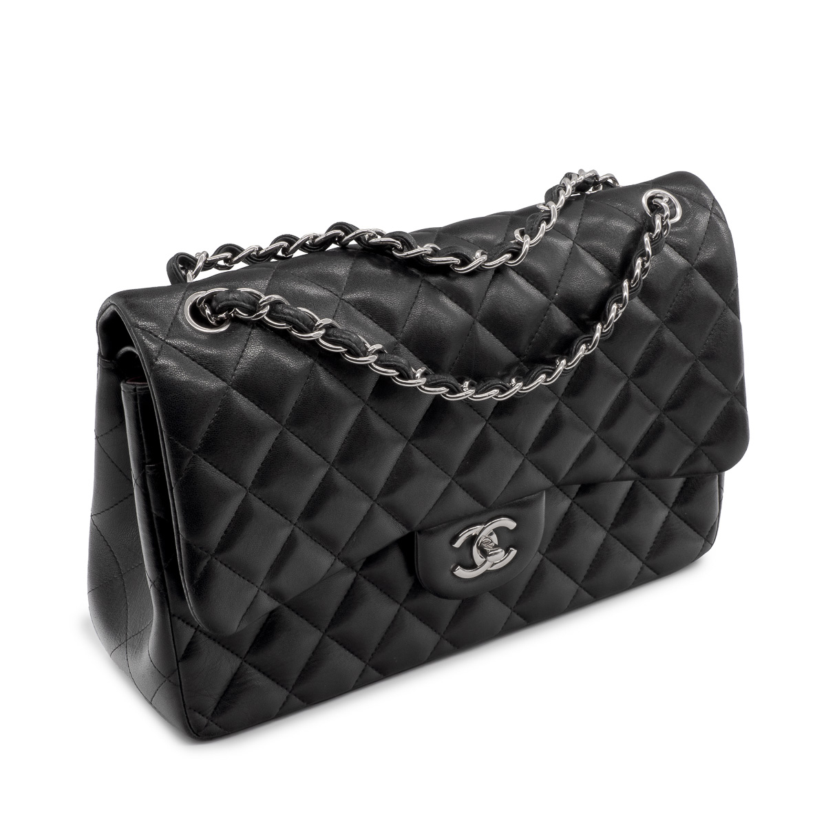Sac à main Chanel Timeless Jumbo en cuir matelassé noir-0
