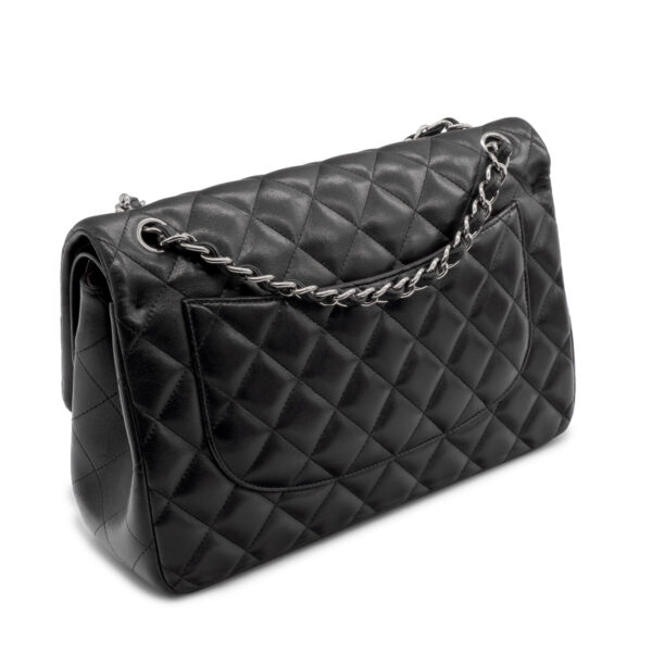 Sac à main Chanel Timeless Jumbo en cuir matelassé noir-21355