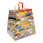 Sac à main Hermès Cas du Sac petit modèle en matière synthétique blanc-cassé et soie multicolore-0