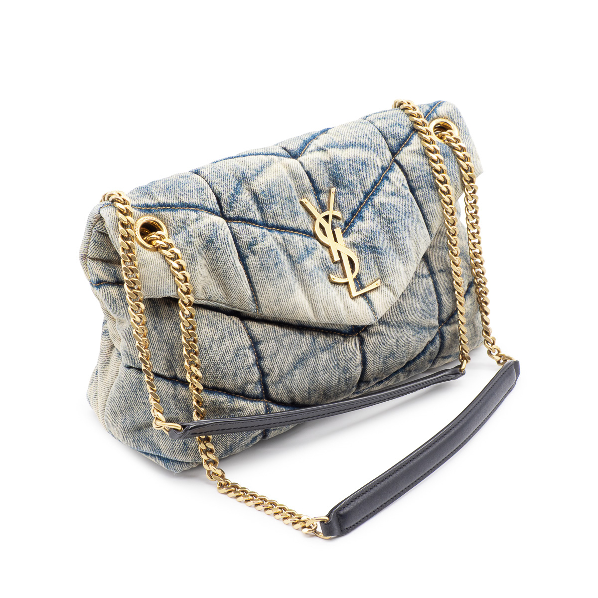 Sac YSL Puffer Medium en jean-0