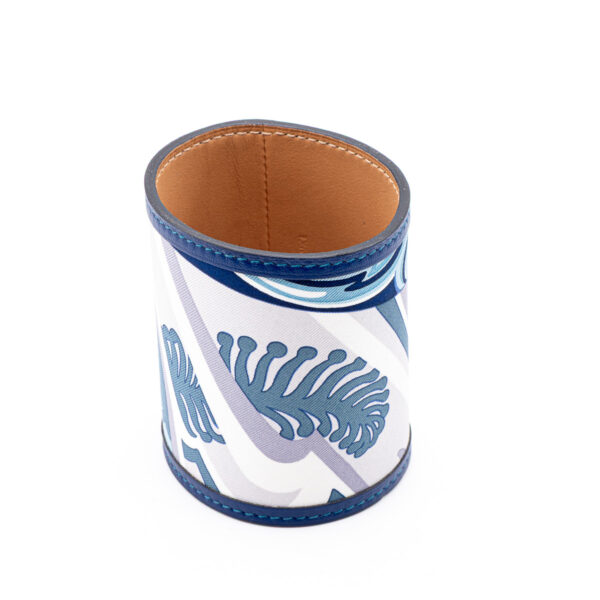 Bracelet Hermes extra-large en soie bleu et passepoil en cuir bleu marine-0 Bracelet Hermes extra-large en soie bleu et passepoil en cuir bleu marine-0