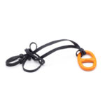 Pendentif Chaîne d'Ancre en metal laqué orange et lien en coton noir réglable Hermes-0