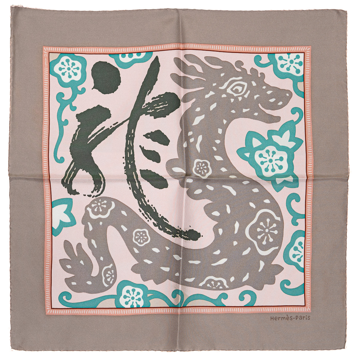 Gavroche Hermes L'Année du Dragon en soie 100%-0