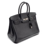 Sac Hermès Birkin 35 en cuir Epsom Noir et accastilage en metal palladié-0