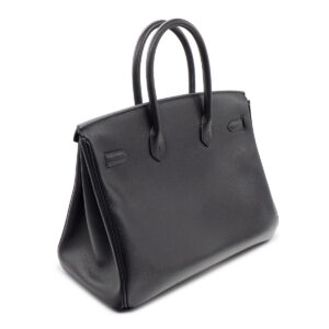 Sac Hermès Birkin 35 en cuir Epsom Noir et accastilage en metal palladié-21438