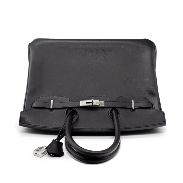 Sac Hermès Birkin 35 en cuir Epsom Noir et accastilage en metal palladié-21439