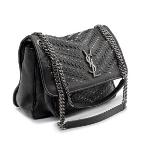 Sac Saint-Laurent Niki Medium Collector en cuir noir et cristaux Swarovski-0