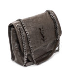 Sac Saint-Laurent Niki medium en cuir vieilli vert kaki-0