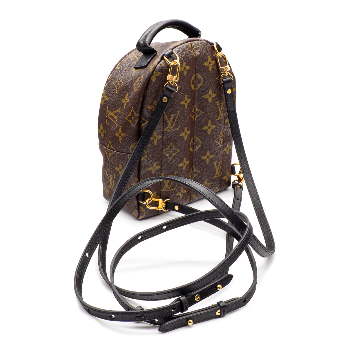 Sac à dos Louis Vuitton Palm Springs Mini en toile Monogram et cuir noir-21426