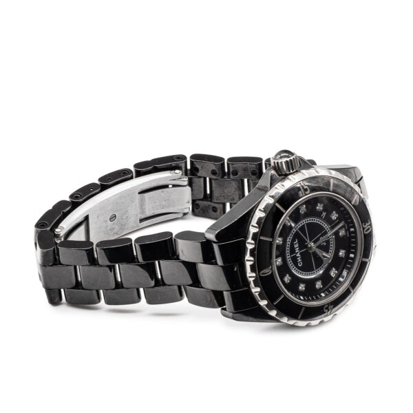 Montre Chanel J12 Céramique noire index diamants 33mm-21428