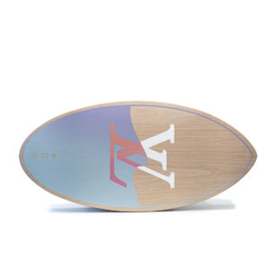 Planche Skimboard Louis Vuitton en bois, degradé de bleu et rose-0