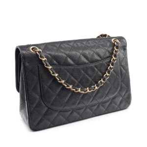 Chanel sac Grand Classique Jumbo en cuir Caviar noir et métal doré – Image 2