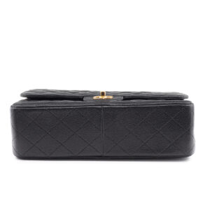 Chanel sac Grand Classique Jumbo en cuir Caviar noir et métal doré – Image 4