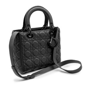 Lady Dior Ultramatte bag black view 1