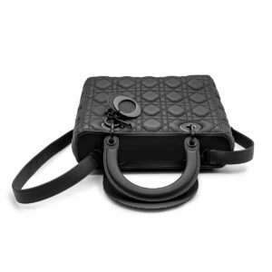 Bag Lady Dior Medium Calf leather Cannage ultramatte black - Image 2