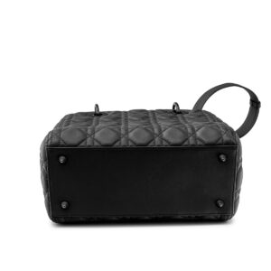 Bag Lady Dior Medium Calf leather Cannage ultramatte black - Image 4