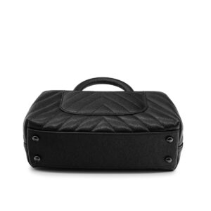 Sac Chanel Coco Handle Édition Limitée All Black Cuir Caviar Chevrons – Image 2