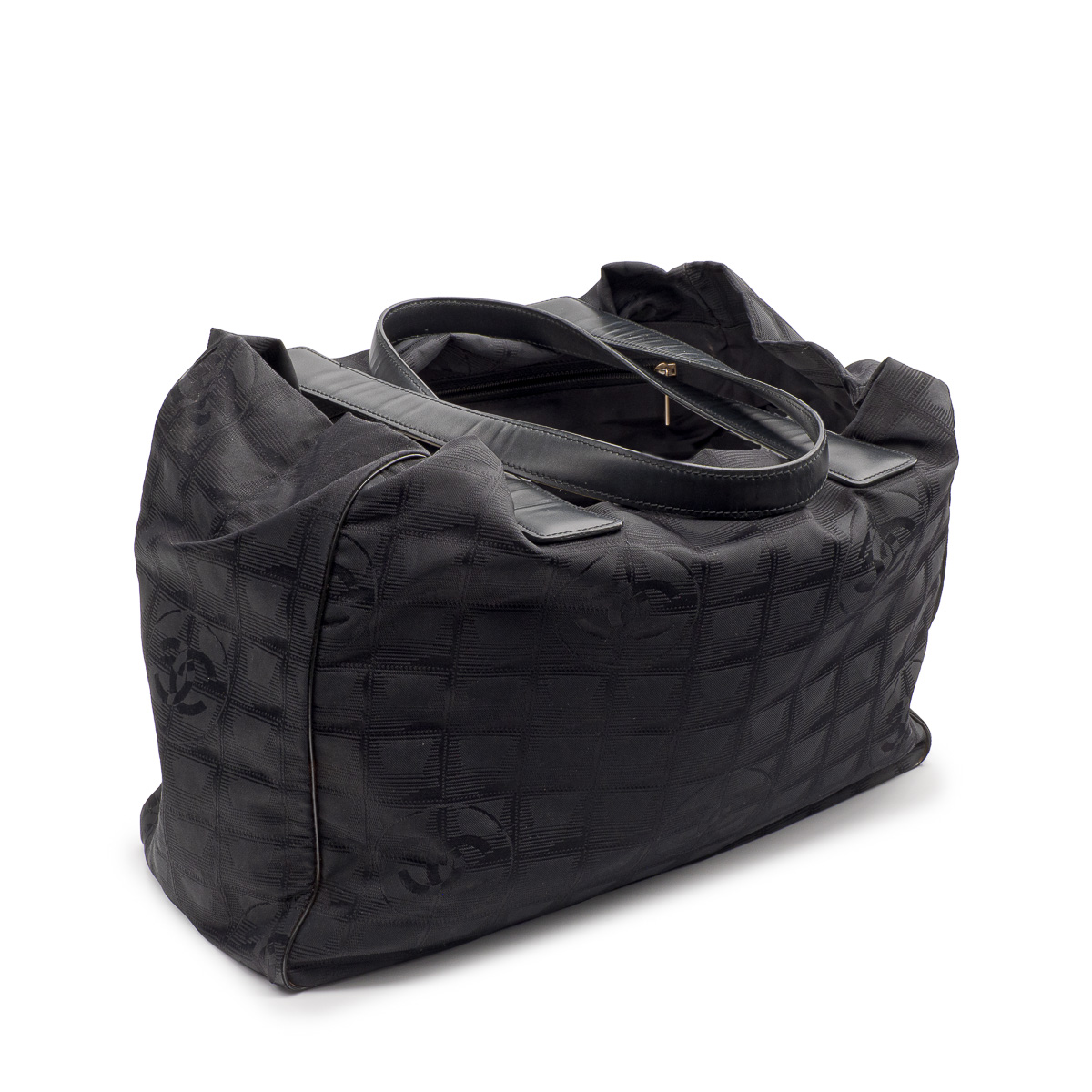 Bolso tote de lona negro Cambon Line Chanel-vista 1