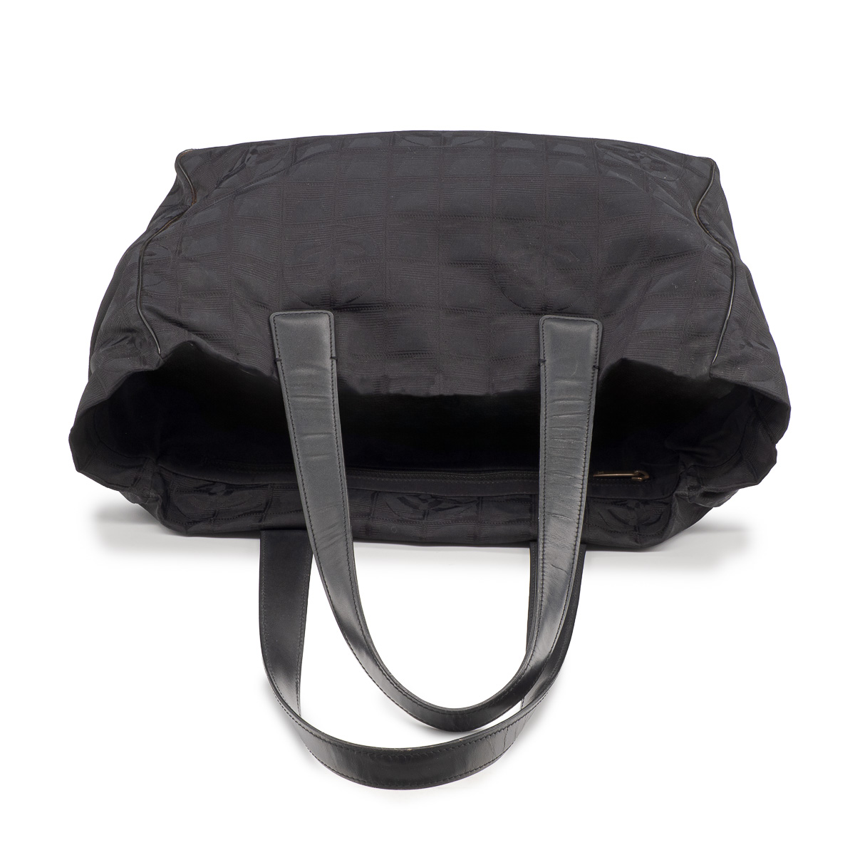 Bolso tote de lona negro Cambon Line Chanel-vista 2