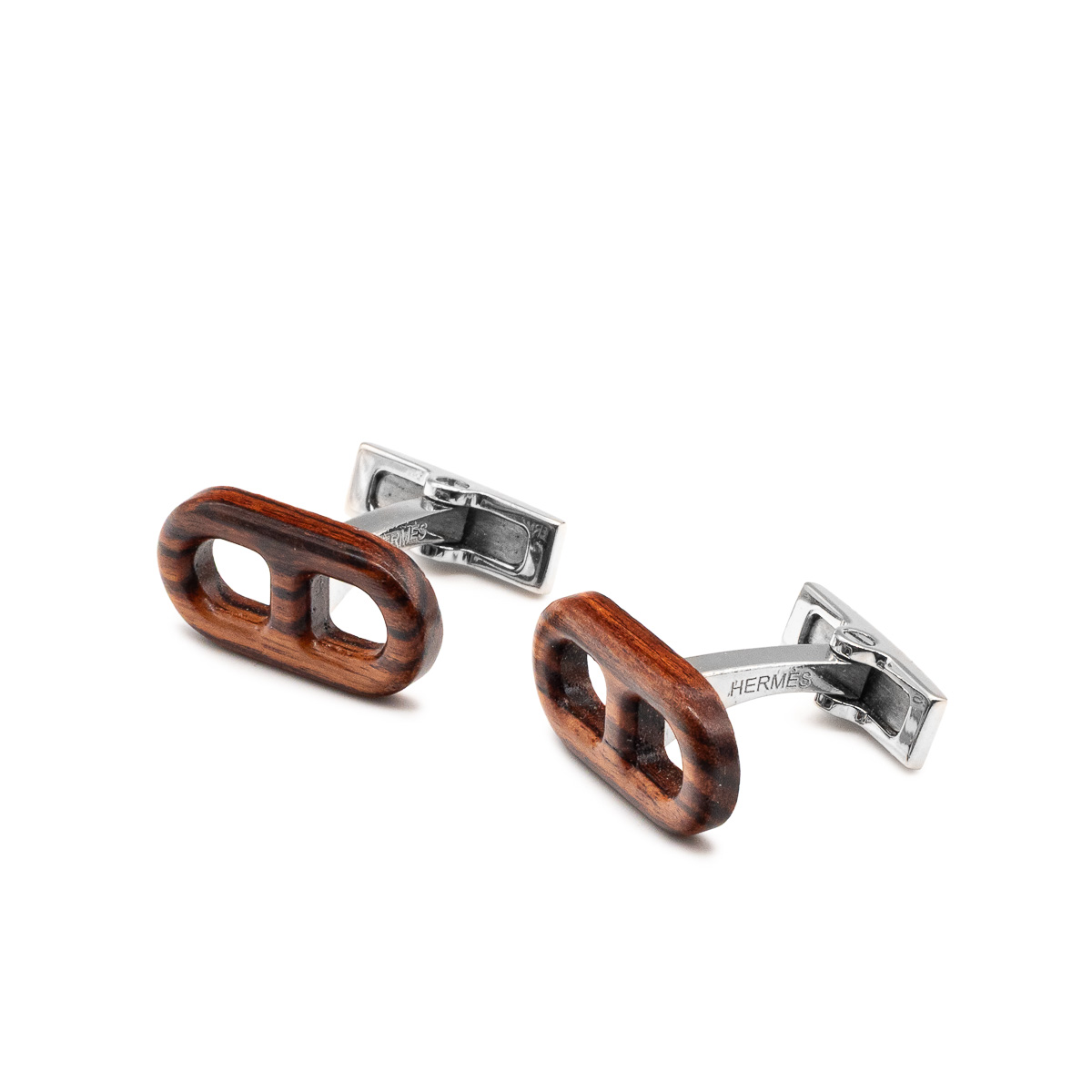 Gemelos Hermès Maillon de palisandro-1